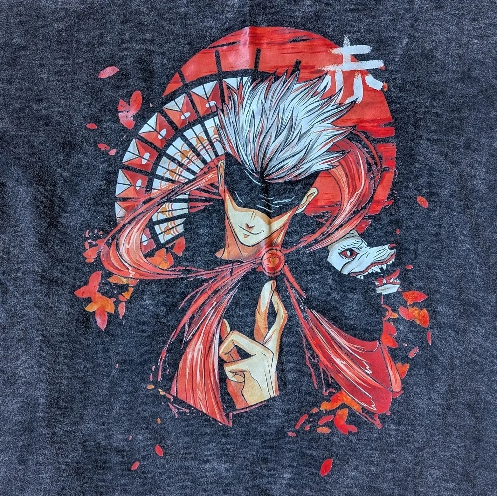 Jujutsu Kaisen Satoru Gojo Graphic Acid Washed T-shirt Large - Picture 3 of 9